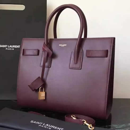 Replica Saint Laurent Small Sac De Jour Bag In Burgundy Leather